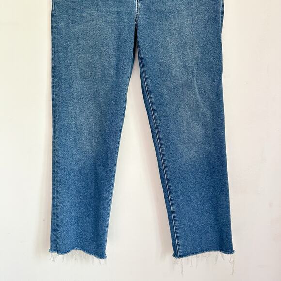 J. Crew Stovepipe Raw Hem Straight Jeans Size 28P Blue - Picture 4 of 5